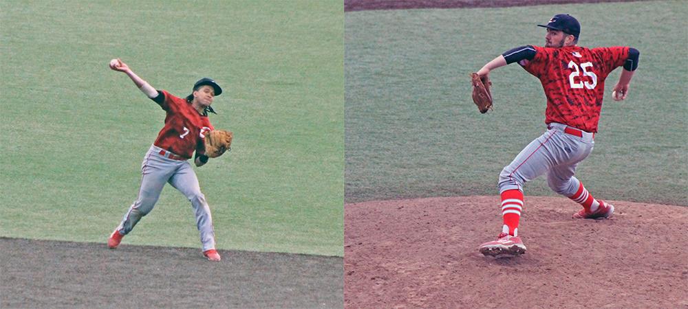 Francis Vasquez and Quintin Cantelli (L to R), played vital roles in today's sweep of Adrian College. Photos by Nicholas Huenefeld/Owens Sports Information