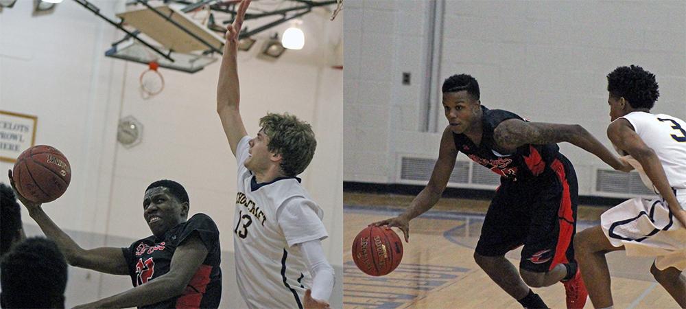 Derrik Jamerson Jr. and Dae'Shawn Jackson (L to R) combined for 20 points today. Photos by Nicholas Huenefeld/Owens Sports Information