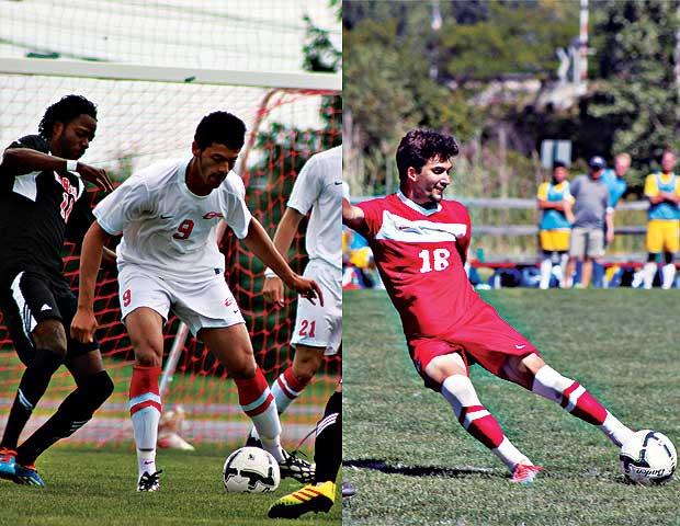 Ahmad Jarrar and Matt Almester (L to R) both earned postseason awards in the OCCAC. Photo by Nicholas Huenefeld/Owens Sports Information