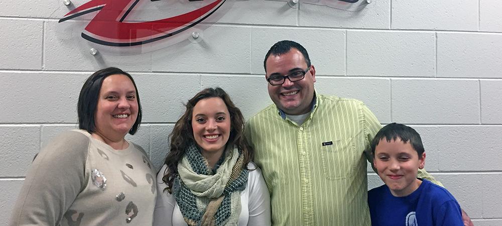 Ronni VanSteenkiste-Amador is pictured with her family on signing day. Photo by Owens Sports Information