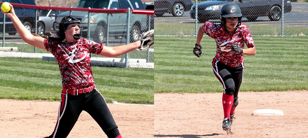 Kailey Minarchick and Jacey Gray (L to R) received conference awards today. Photos by Nicholas Huenefeld/Owens Sports Information