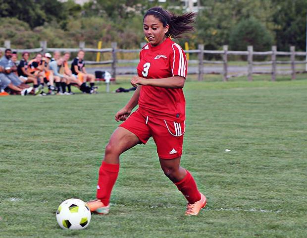 Dominique Cruz scored just her second goal of the season in today's Region XII championship game to send the Owens women's soccer team back to nationals. Photo by Nicholas Huenefeld/Owens Sports Information